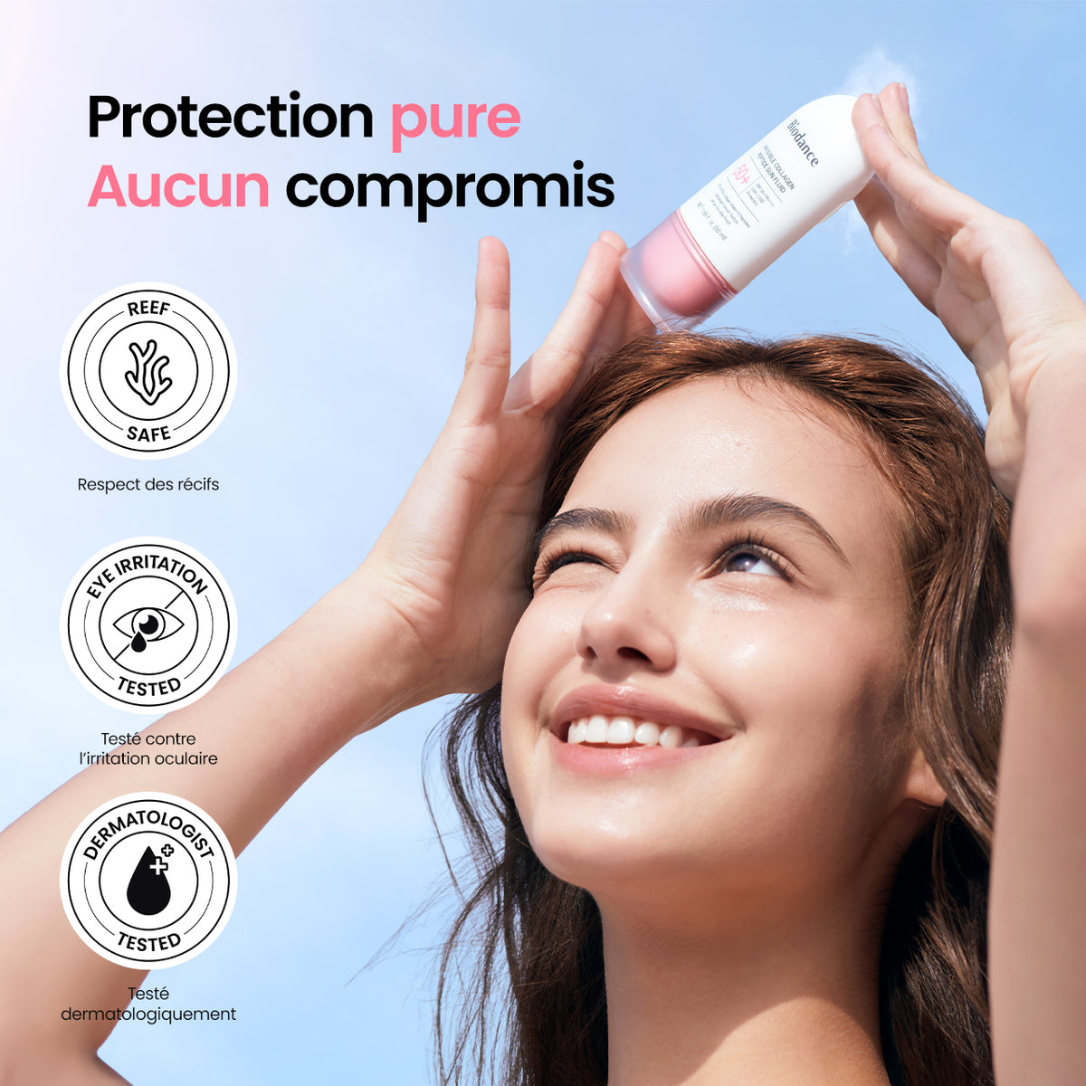 [Marque de skincare N°1 sur Amazon] Sérum solaire au collagène | Sans résidu blanc | SPF 50+, PA++++