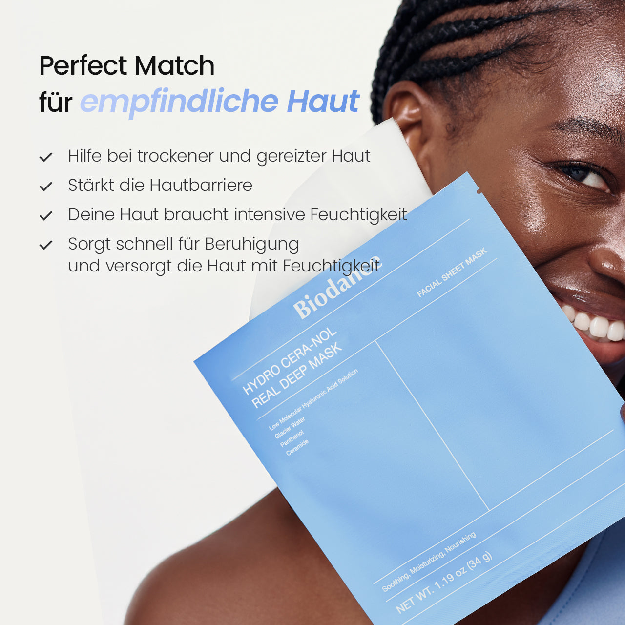 [Weltweit Nr. 1 Hydrogel-Maske] Cera-nol Maske | Senkt die Hauttemperatur | Oligo-Hyaluronsäure | Alpen-Gletscherwasser